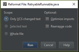 reformat options
